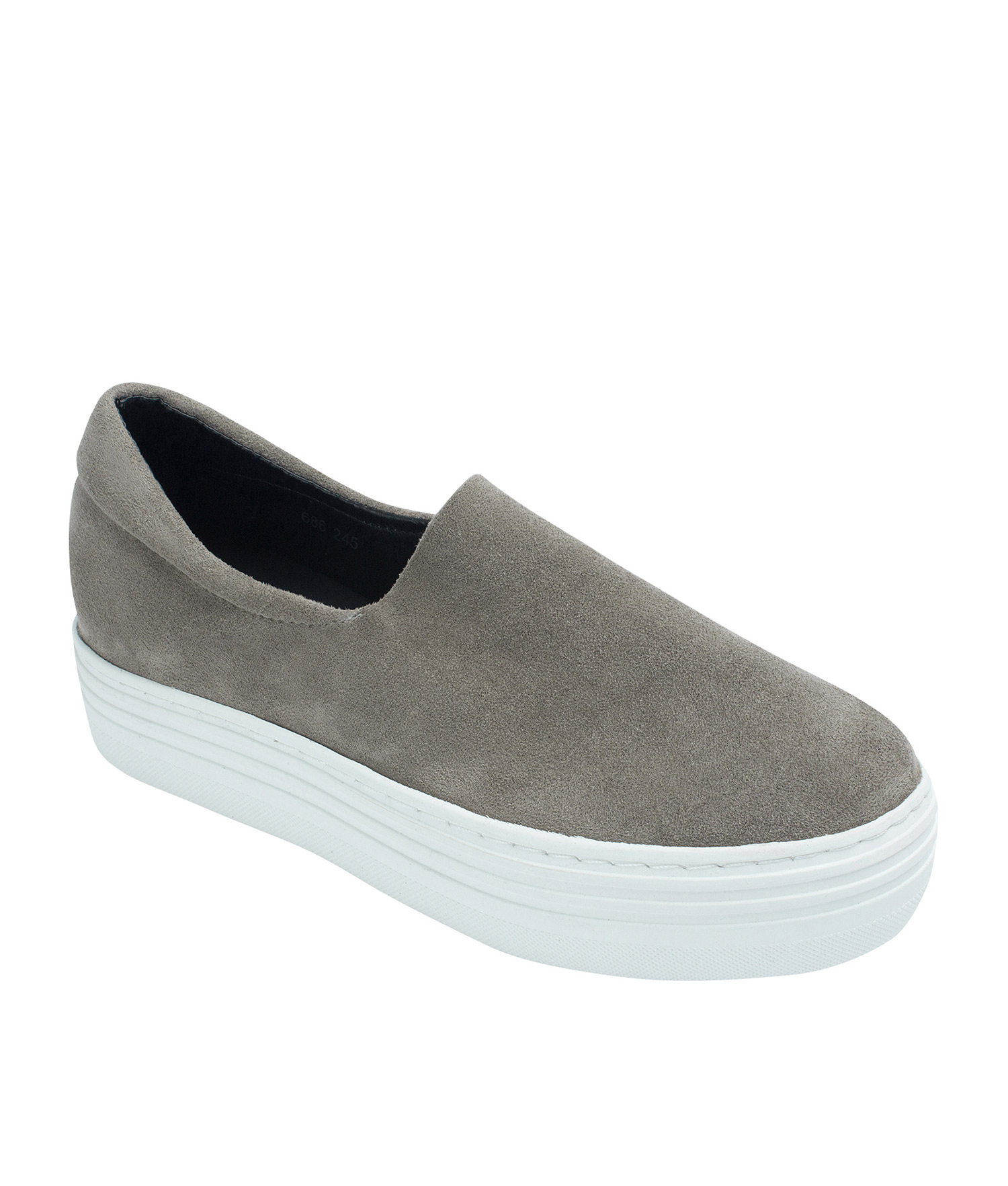 gray platform slip on sneakers