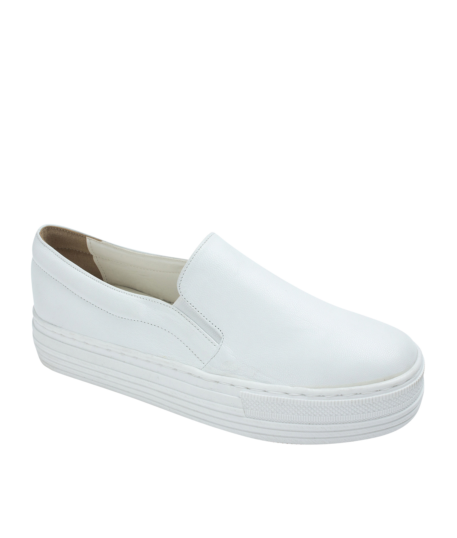 white leather slip on shoes womens