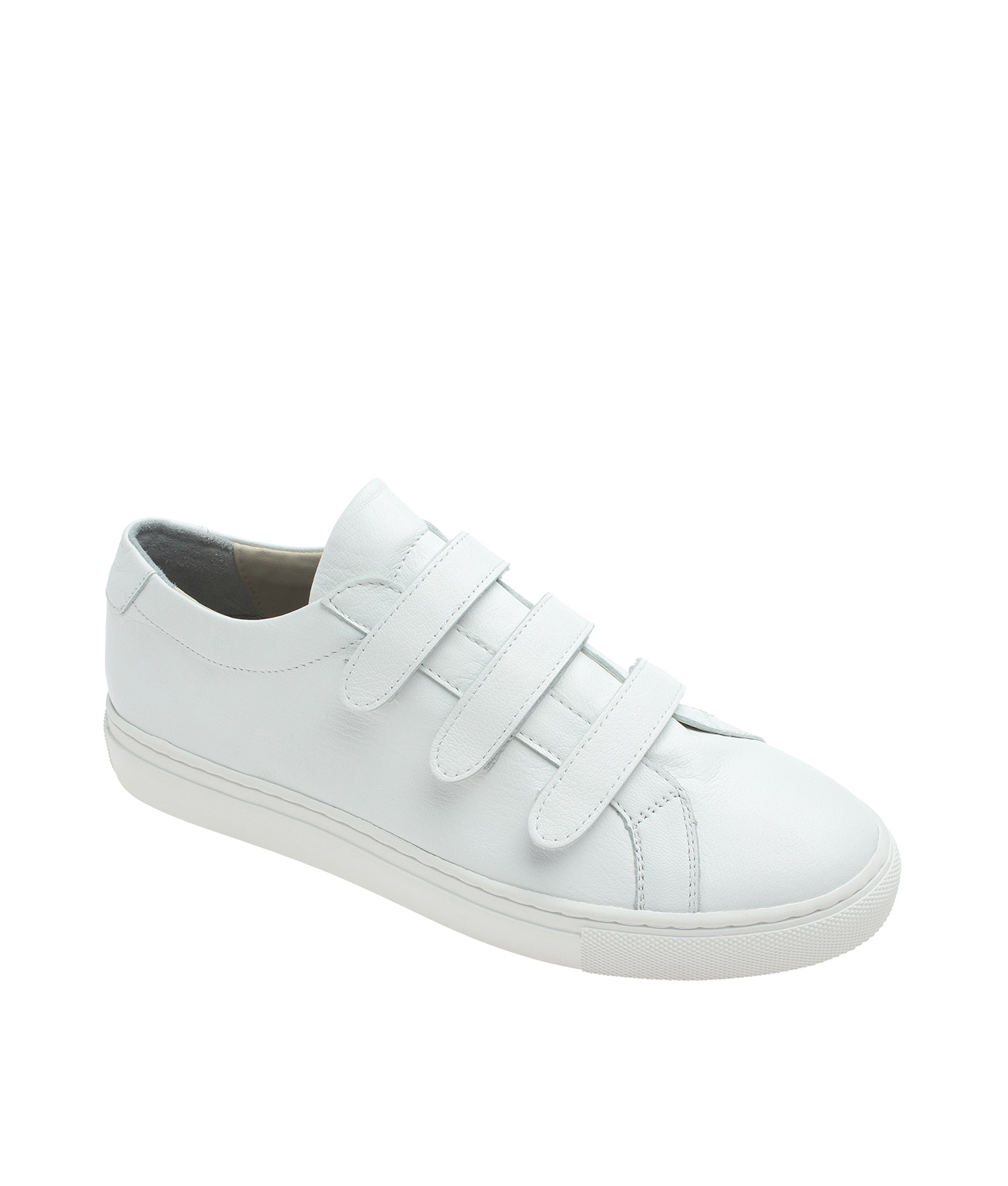 AnnaKastle Womens Fashion Leather Sneaker Triple Hook and Loop Low Top Trainer 