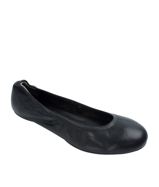 Annakastle Womens Genuine Leather Elastic Ballerina Flats Black