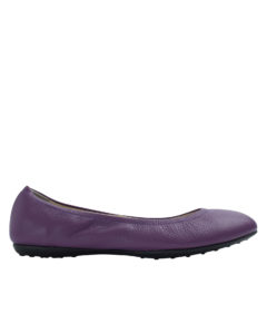 Annakastle Womens Genuine Leather Elastic Ballerina Flats Purple