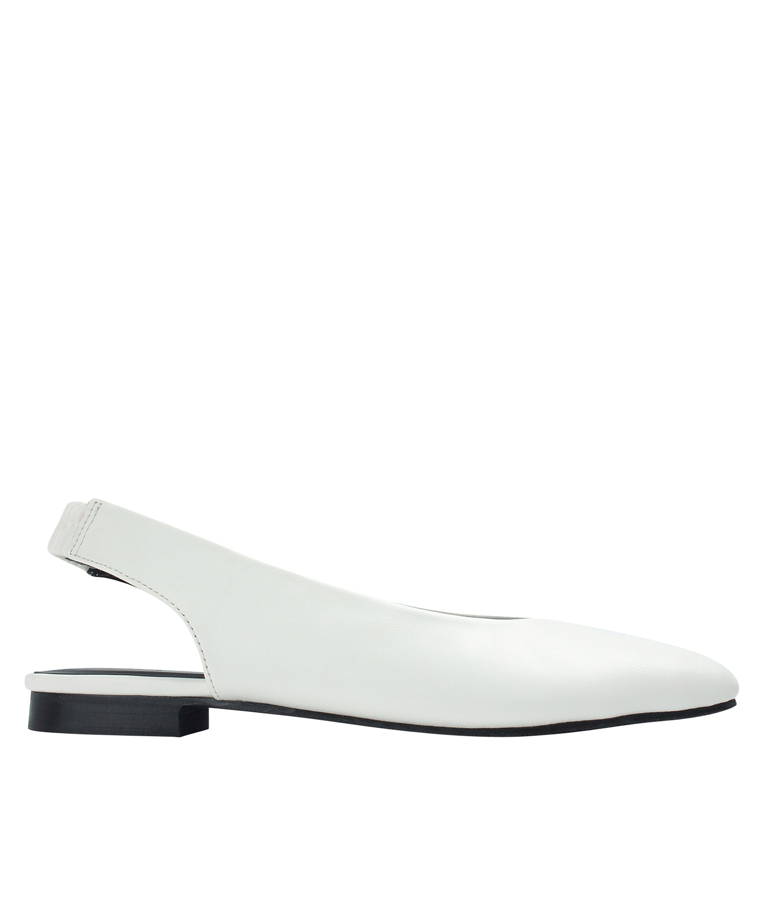 white flat slingback shoes