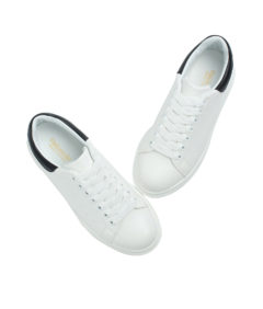 Annakastle Womens Faux Leather Chunky Sole Sneakers White
