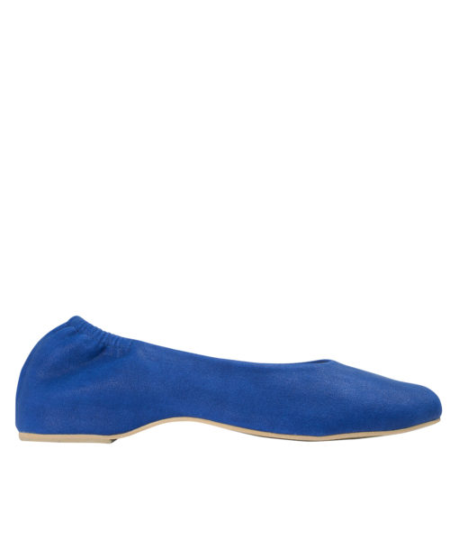 AnnaKastle Square Toe Elastic Ballerina Flats Blue