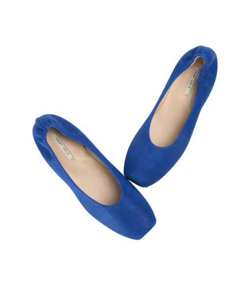 AnnaKastle Square Toe Elastic Ballerina Flats Blue