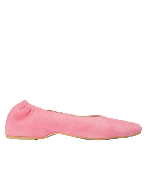 AnnaKastle Square Toe Elastic Ballerina Flats French Pink