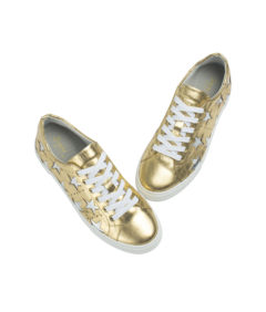 AnnaKastle Womens Star Cutout Sneakers Gold