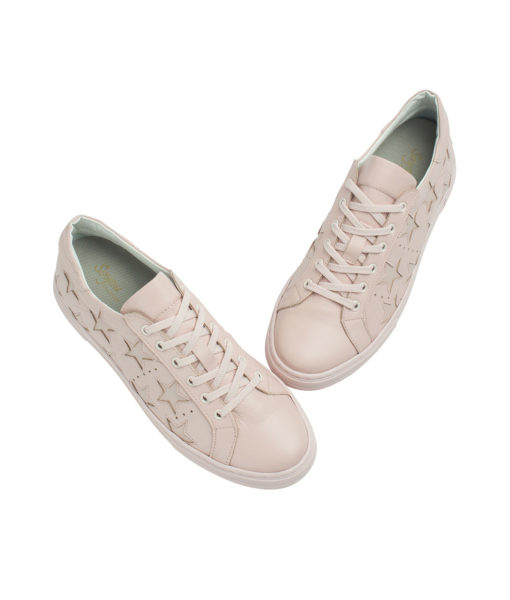 AnnaKastle Womens Star Cutout Sneakers Pink