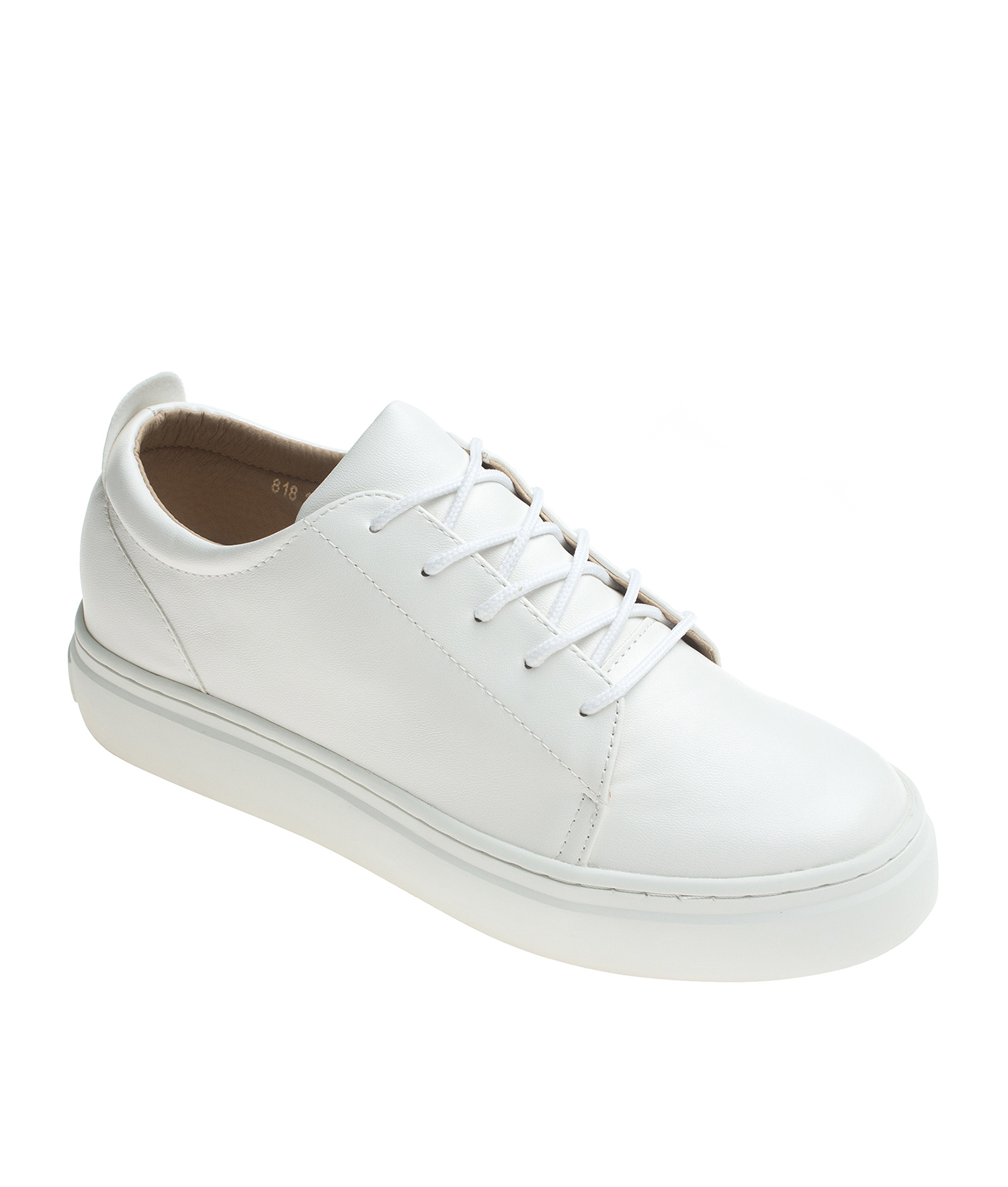 white vegan leather sneakers