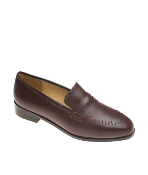 AnnaKastle Aida Vegan Leather Penny Loafers Brown