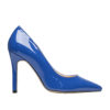 AnnaKastle Womens Pointy Toe Patent High Heel Pumps Blue