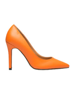 AnnaKastle Womens Pointy Toe 100mm High Heel Pumps Orange