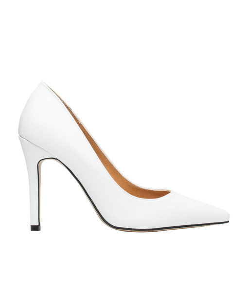 AnnaKastle Womens Pointy Toe 100mm High Heel Pumps White