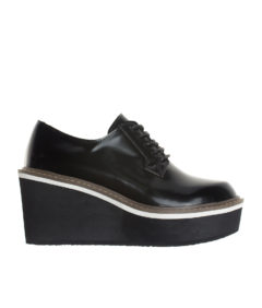 AnnaKastle Womens Black Platform Wedge Oxford Creeper Shoes