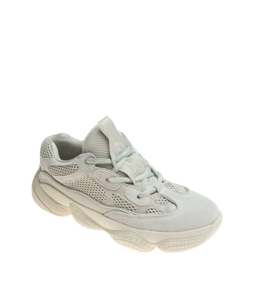 AnnaKastle Womens Suede Mesh Chunky Sole Trainers LightGray