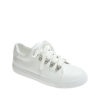 AnnaKastle Womens Crystal D Rings Lace Up Sneakers White
