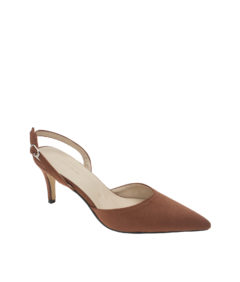AnnaKastle Womens Pointy Closed Toe Slingback Pumps Suede Brown