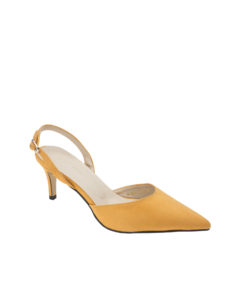 AnnaKastle Womens Pointy Closed Toe Slingback Pumps Suede Yellow