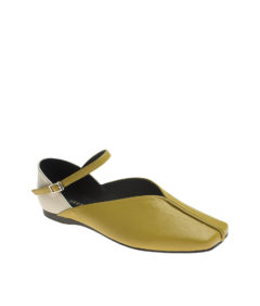 AnnaKastle Womens Colorblocked Ankle Strap Loafers Mustard