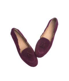 AnnaKastle Womens Suede Tassel Loafer Driving Shoes Wine