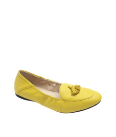 AnnaKastle Womens Leather Tassel Loafer Driving Shoes CitronYellow