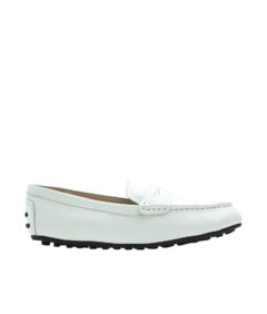 AnnaKastle Womens Classic Leather Penny Moccasin Driving Shoes White