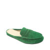 AnnaKastle Womens Suede Penny Moccasin Backless Loafers Green