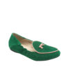 AnnaKastle Womens Contrast Piped Loafer Driving Shoes Green