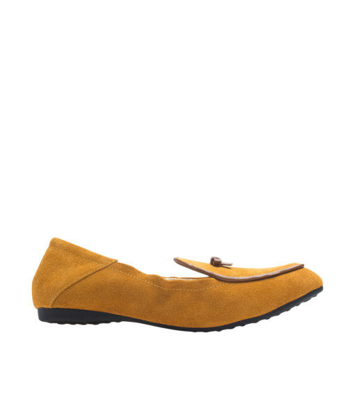 AnnaKastle Womens Contrast Piped Loafer Driving Shoes Mustard