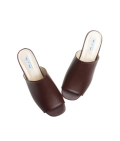 AnnaKastle Womens Low Heel Mule-Like Sandals Dark Brown
