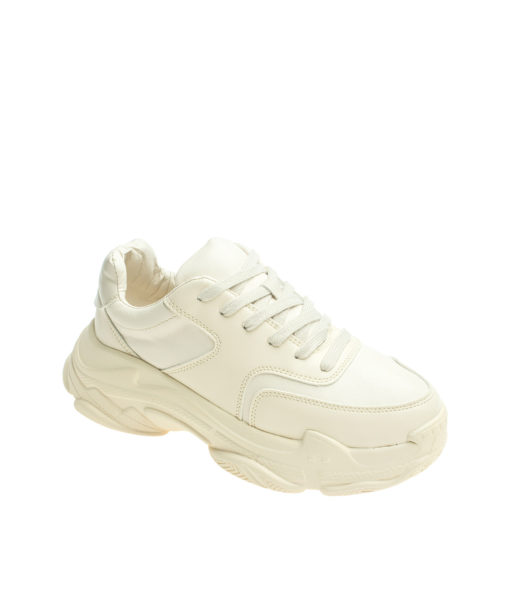AnnaKastle Womens Chunky Sole Low Top Trainers Beige