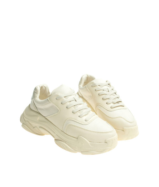 AnnaKastle Womens Chunky Sole Low Top Trainers Beige