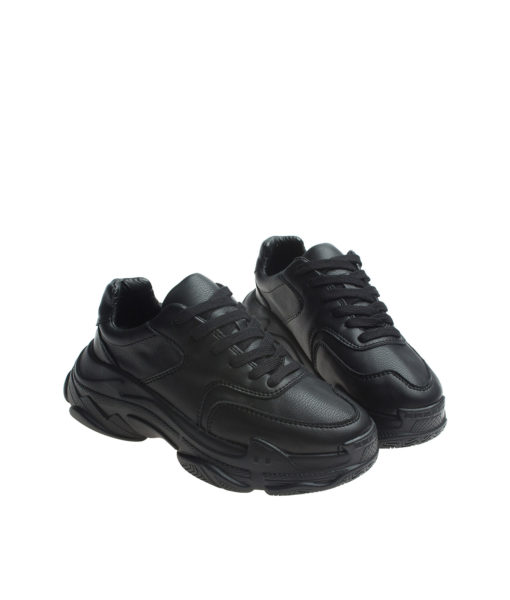 AnnaKastle Womens Chunky Sole Low Top Trainers Black