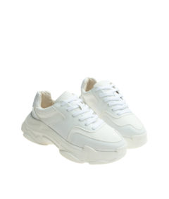 AnnaKastle Womens Chunky Sole Low Top Trainers White