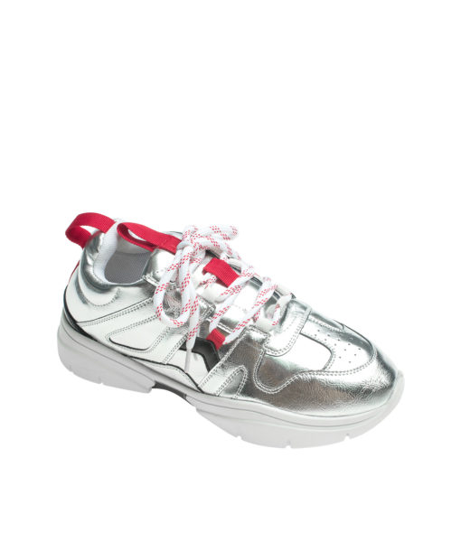 AnnaKastle Womens Multicolor Oversized Sole Sneakers Silver