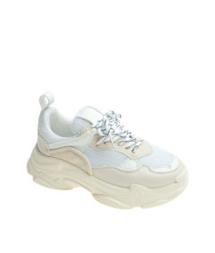 AnnaKastle Womens Colorblocked Thick Sole Trainers White