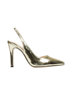 AnnaKastle Womens Classic Patent Slingback High Heel Pumps Gold