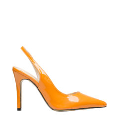AnnaKastle Womens Classic Patent Slingback High Heel Pumps Orange