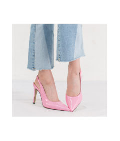 AnnaKastle Womens Classic Patent Slingback High Heel Pumps Pink
