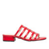 AnnaKastle Womens Caged Strappy Slide Sandals Red