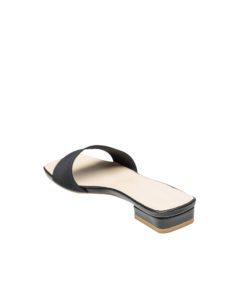 AnnaKastle Womens Single Strap Fabric Slide Sandals Black