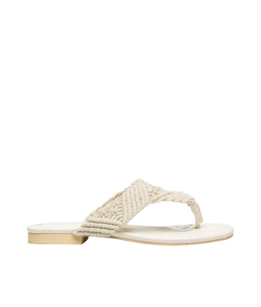 AnnaKastle Womens Crocheted Thong Sandals Ivory