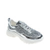 AnnaKastle Womens Shimmering Tinsel Low Top Sneakers Silver