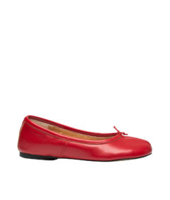 AnnaKastle Womens Vegan Leather Split Toe Ballet Flats Red