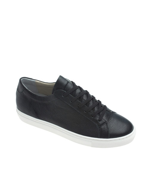 AnnaKastle Womens Jenny Classic Leather Low Top Sneakers Black