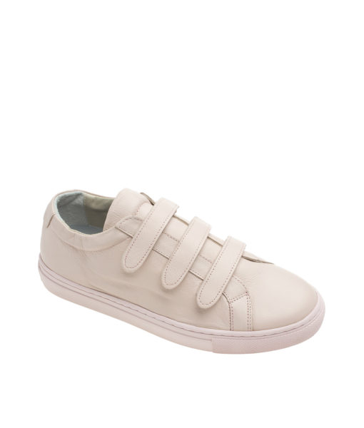 AnnaKastle Womens Cute Leather Touch Strap Sneakers Pink
