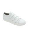 AnnaKastle Womens Cute Leather Touch Strap Sneakers White