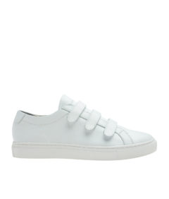 AnnaKastle Womens Cute Leather Touch Strap Sneakers White