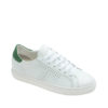 AnnaKastle Womens Color Accent Leather Lace Up Sneakers Green