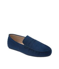 AnnaKastle Womens Classic Suede Penny Loafer Driving Shoes Dark Blue